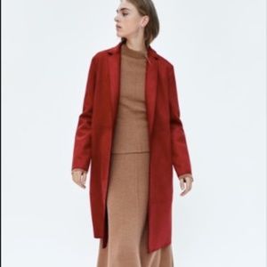 Zara • Red Suede Look Jacket